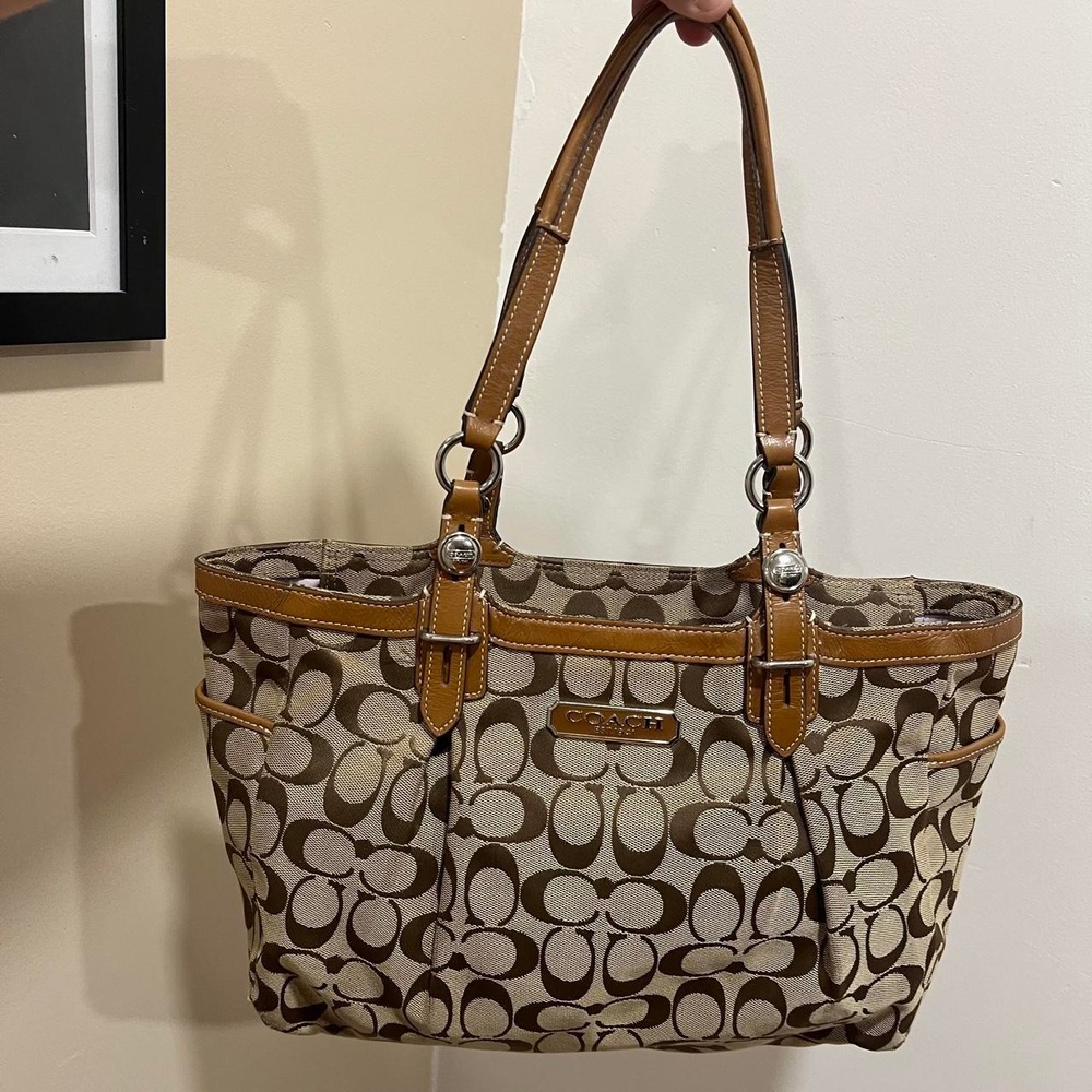 Y2K 2000s Coach Signature C Monogram Gallery Tote Shoulder Bag / Handbag